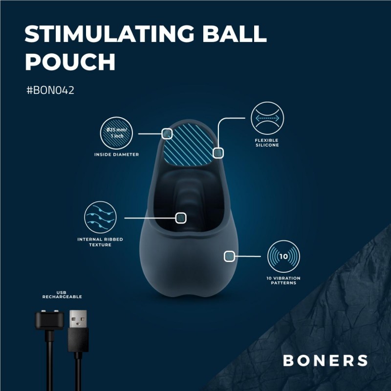 Boners Stimulating Ball Pouch - Blue. Артикул: IXI64184