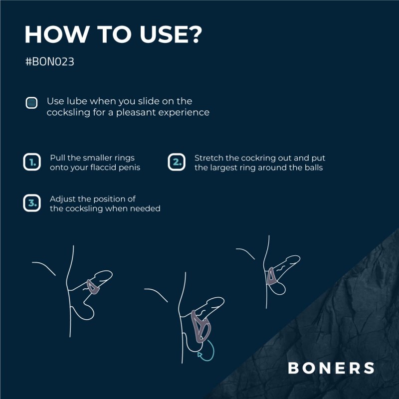Boners Open Cocksling - Triple Cockring. Артикул: IXI64208