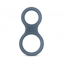 Silicone Cock Ring And Ball Stretcher - Grey