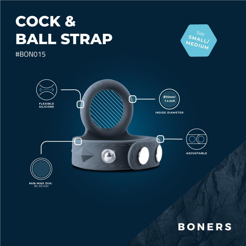 Boners Cock & Ball Strap - S/M. Артикул: IXI64334