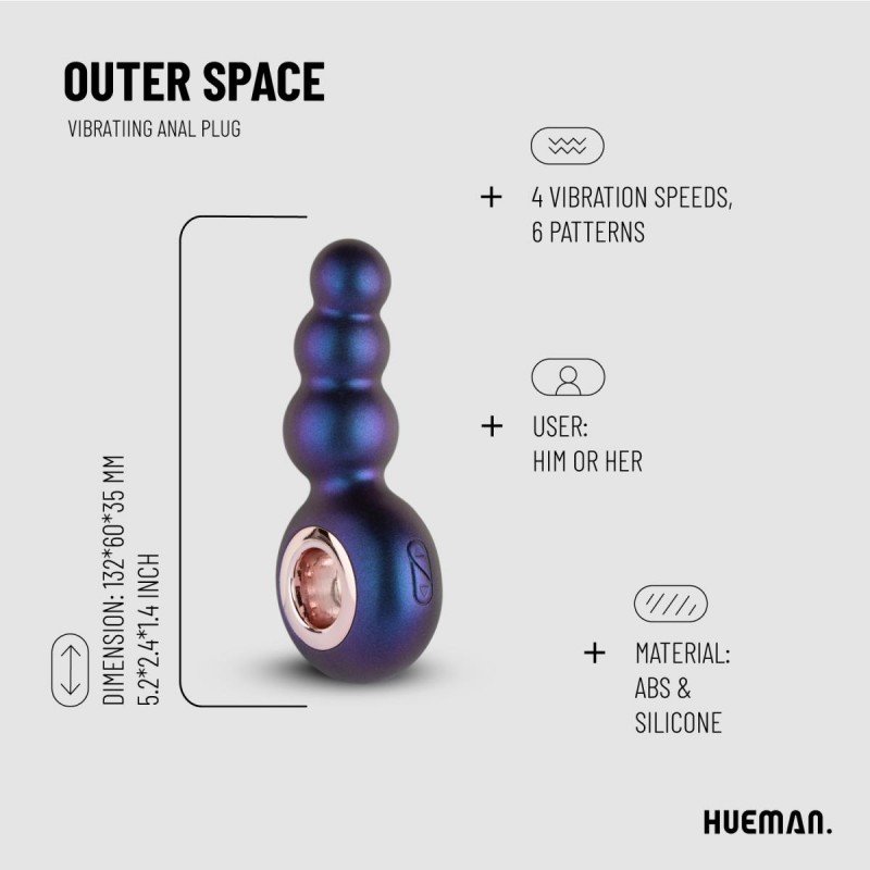 Hueman - Outer Space Vibrating Anal Plug. Артикул: IXI64356