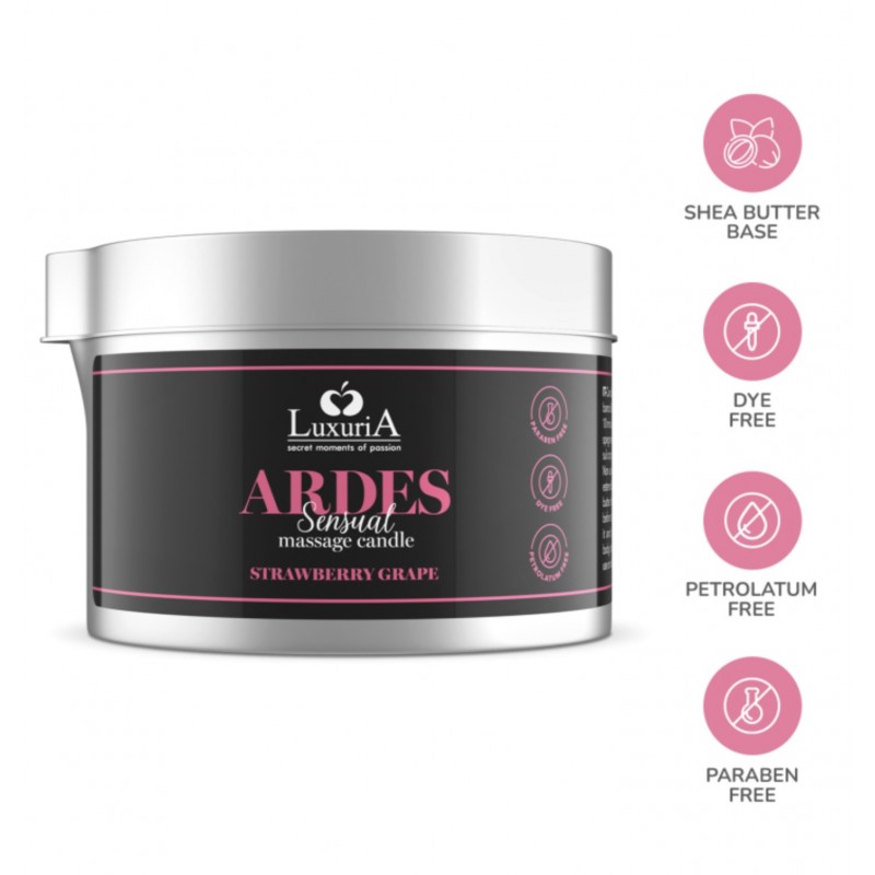 Ароматная массажная свеча Luxuria Ardes Massage Candle Strawberry Grapes. Артикул: IXI64380