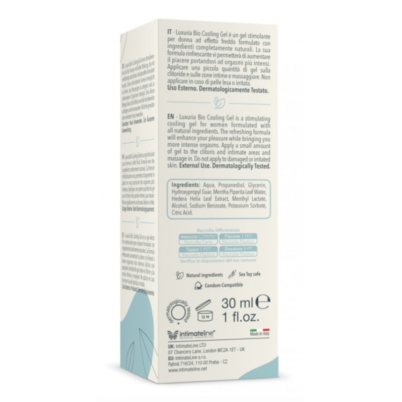 Стимулирующий охлаждающий гель Luxuria Bio Cooling Gel, 30мл. Артикул: IXI64384