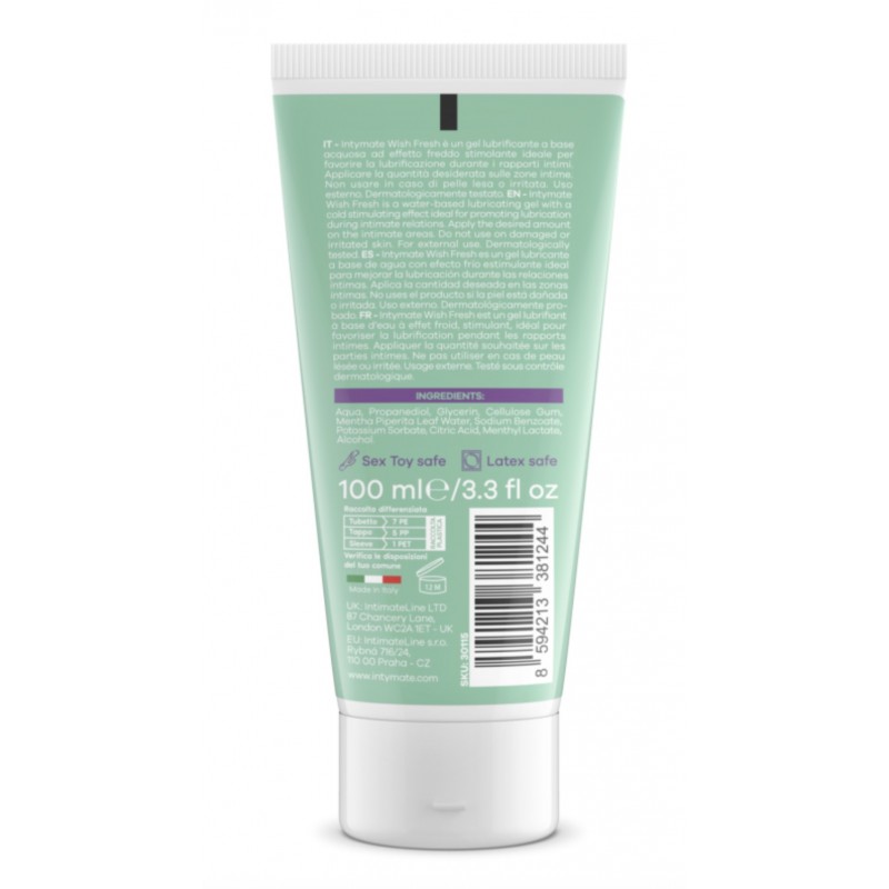 Water-based Lubricant Intymate Wish Fresh, 100ml. Артикул: IXI64460