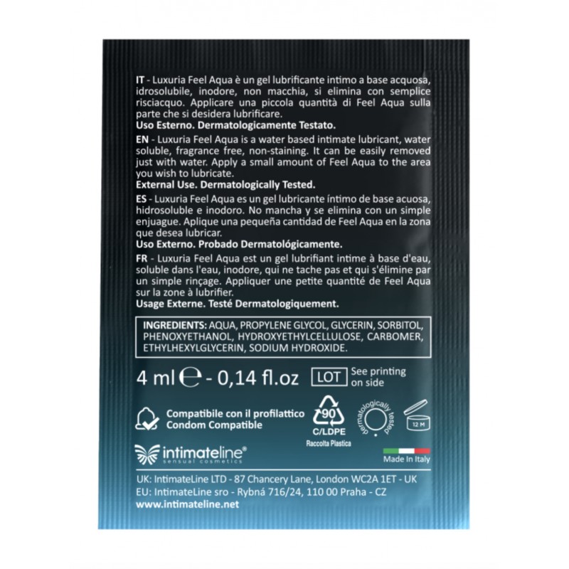 Лубрикант на водной основе Luxuria Feel Aqua, 4мл. Артикул: IXI64461