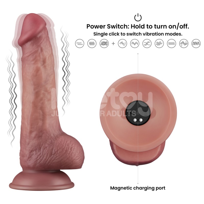 Вибратор на присоске Vibrating Dual Density Power Cock 8.5. Артикул: IXI64498