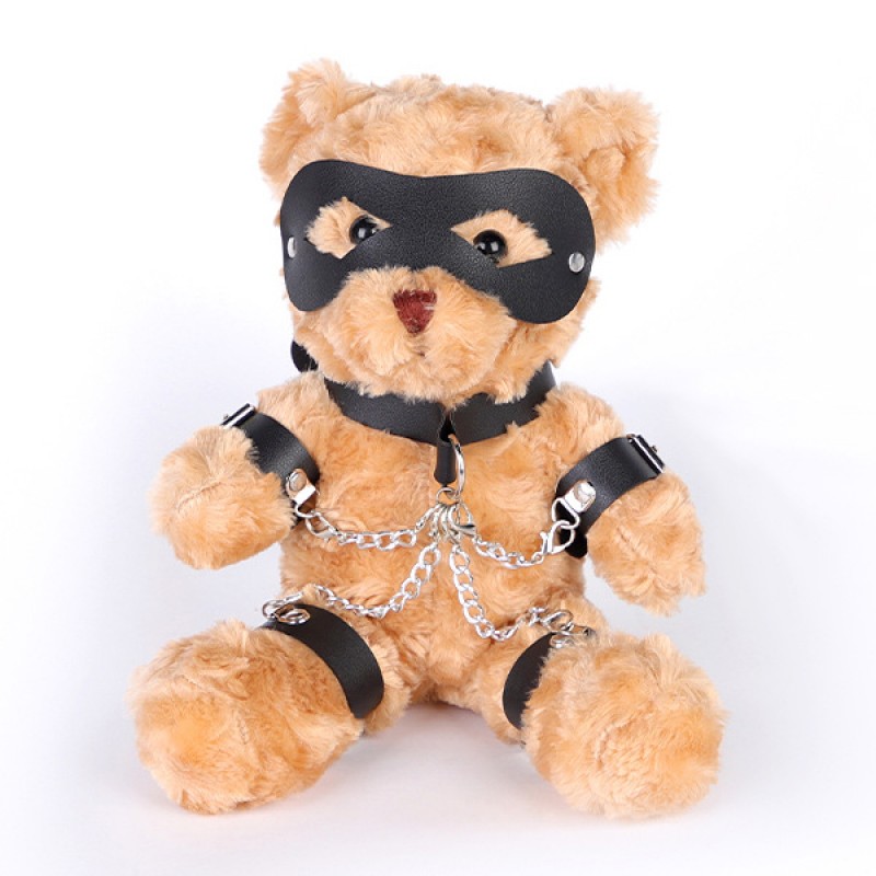 Мишка в черном бдсм бондаже подарок игрушка. Артикул: IXI64507