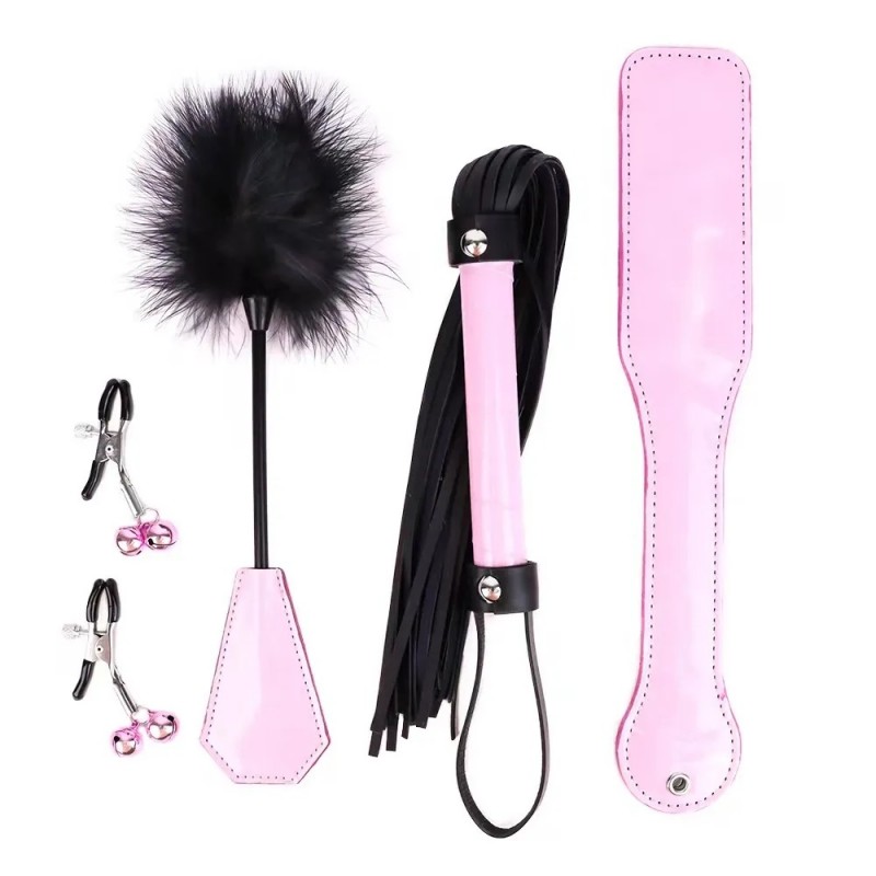 Pink Bdsm Set Of 4 Varnished Items For Sex Games. Артикул: IXI64521
