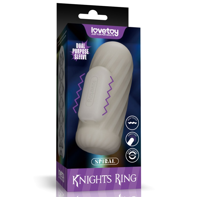 Вибронасадка на пенис Knights Ring Vibrating Dual Purpose Sleeve Spiral. Артикул: IXI64537