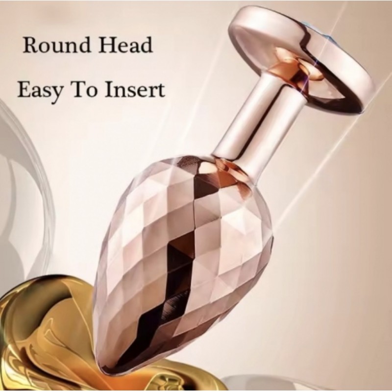 Faceted Anal Plug Rose Gold With Stone Rose Gold Anal Plug Medium. Артикул: IXI64543