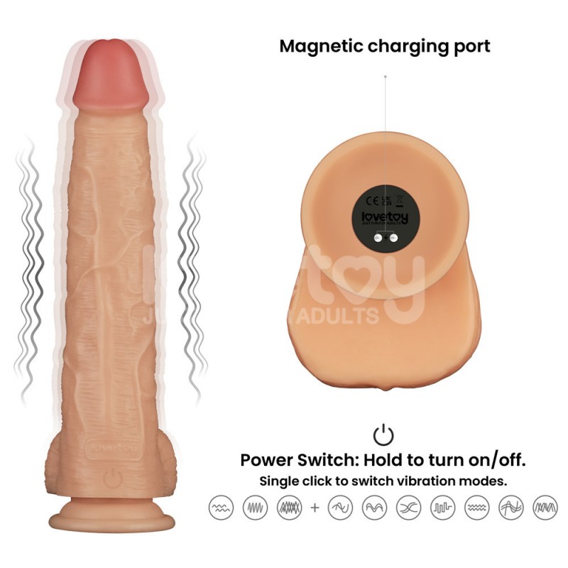 Реалистичный вибратор на присоске Vibrating Power Basics Cock 11.0. Артикул: IXI64565