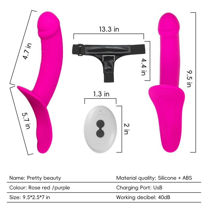 Женский страпон на ремешках Run Wide Strap-on Harness Rose. Артикул: IXI64581