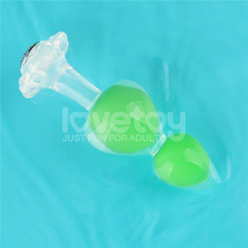 Анальная пробка двойная Gemoria Silicone Butt Plug Glow-In-The-Dark. Артикул: IXI64600