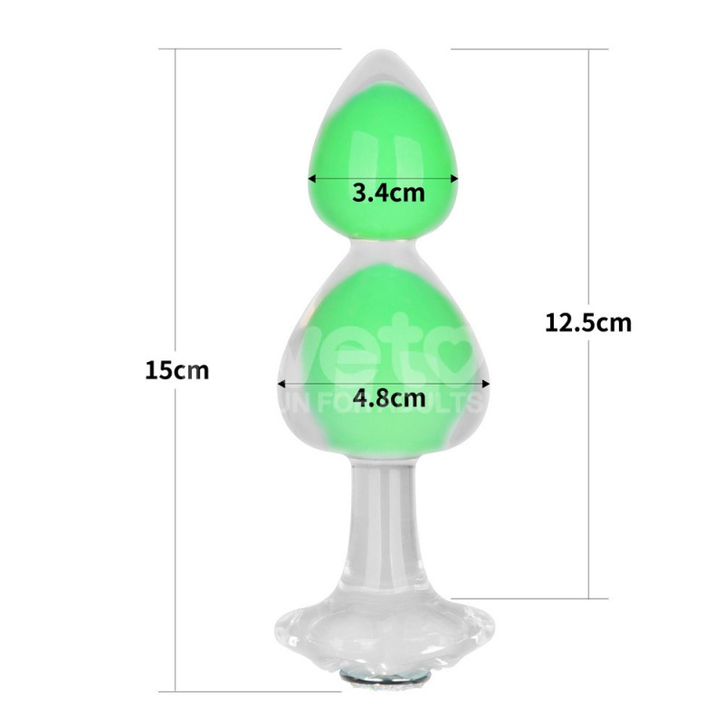 Анальная пробка двойная Gemoria Silicone Butt Plug Glow-In-The-Dark. Артикул: IXI64600
