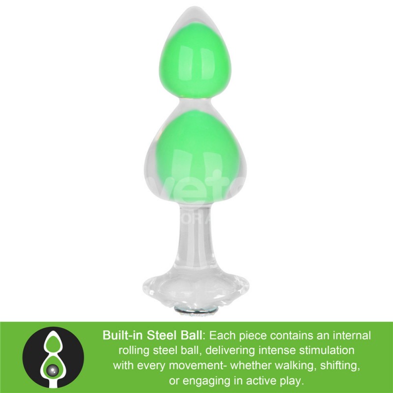 Анальная пробка двойная Gemoria Silicone Butt Plug Glow-In-The-Dark. Артикул: IXI64600