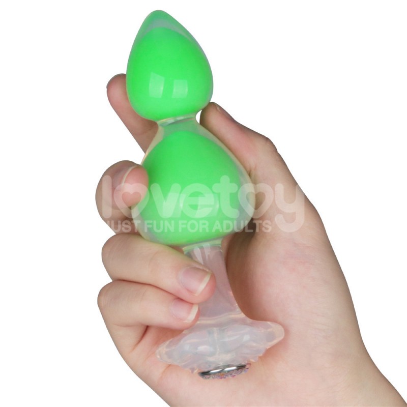 Анальная пробка двойная Gemoria Silicone Butt Plug Glow-In-The-Dark. Артикул: IXI64600