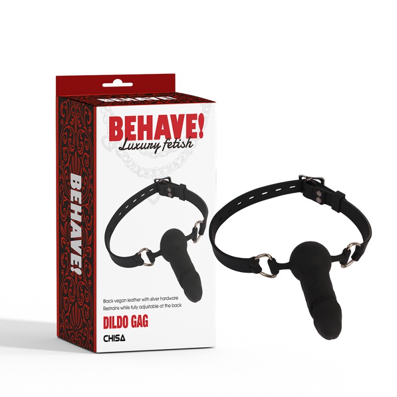 Кляп в форме пениса Behave! Luxury Fetish Dildo Gag. Артикул: IXI64616