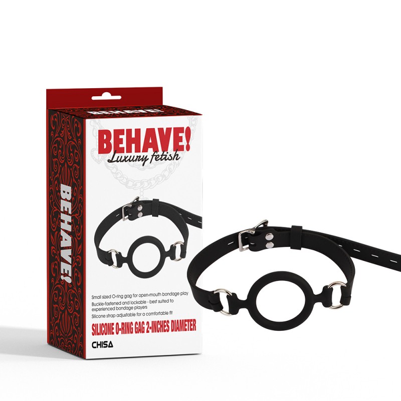 Кляп черный с кольцом Behave! Luxury Fetish O-Ring Gag 2. Артикул: IXI64620