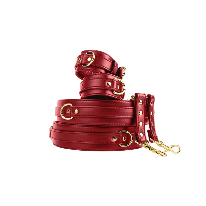 Комплект наручников и наножников Behave! Luxury Fetish Wrist to Thigh Cuff Set. Артикул: IXI64621