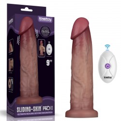 Vibrating Sliding Skin Pro II Silicone Dong 9.0