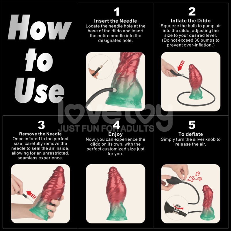 Aerosx Dual Density Silicone Inflatable Dildo 7.5