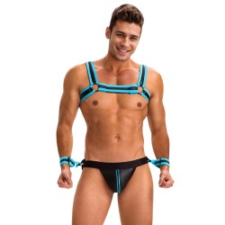 �������� ����� ����� � ����������� Blue Men Sexy Harness Zipper Underwear Set