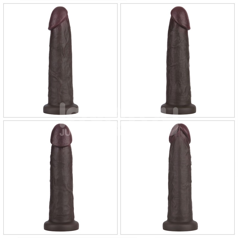 Suction Cup Dildo Sliding Skin Pro II Dual Layer Silicone Dong Black 9.0. Артикул: IXI64776