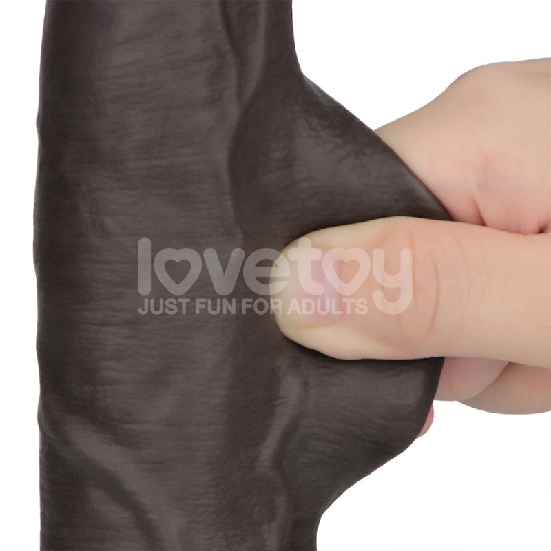 Suction Cup Dildo Sliding Skin Pro II Dual Layer Silicone Dong Black 9.0. Артикул: IXI64776
