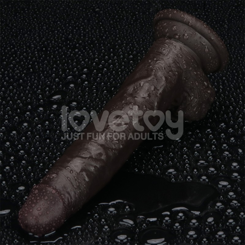 Suction Cup Dildo Sliding Skin Pro II Dual Layer Silicone Dong Black 7.5. Артикул: IXI64832