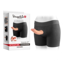 Packer-Wear Unisex Strap-On Harness Boxer Shorts Kit with Dual Layer Bendable Dildo 7.5