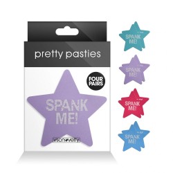Nipple Stickers Stars Spank Me Assorted, 4 Pairs