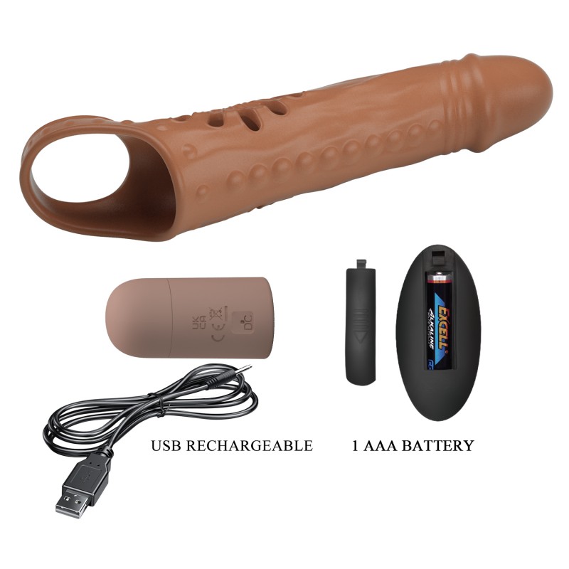 Удлиняющая насадка с вибрацией Penis Sleeve. Артикул: IXI64903