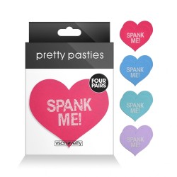 Nipple Stickers Hearts Spank Me Assorted, 4 Pairs
