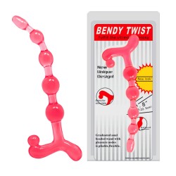 Bendy Twist Red Anal Beads