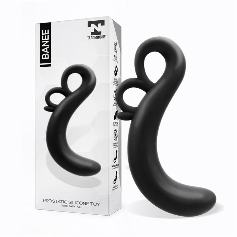 Banee Prostativ Stimulator With Easy Pull Silicone Black. Артикул: IXI65157