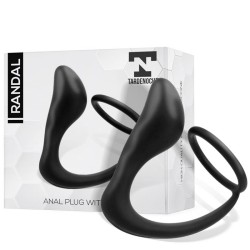 Randal Butt Plug With Penis Ring Silicone Black