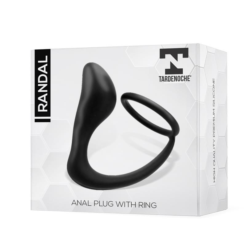 Randal Butt Plug With Penis Ring Silicone Black. Артикул: IXI65158