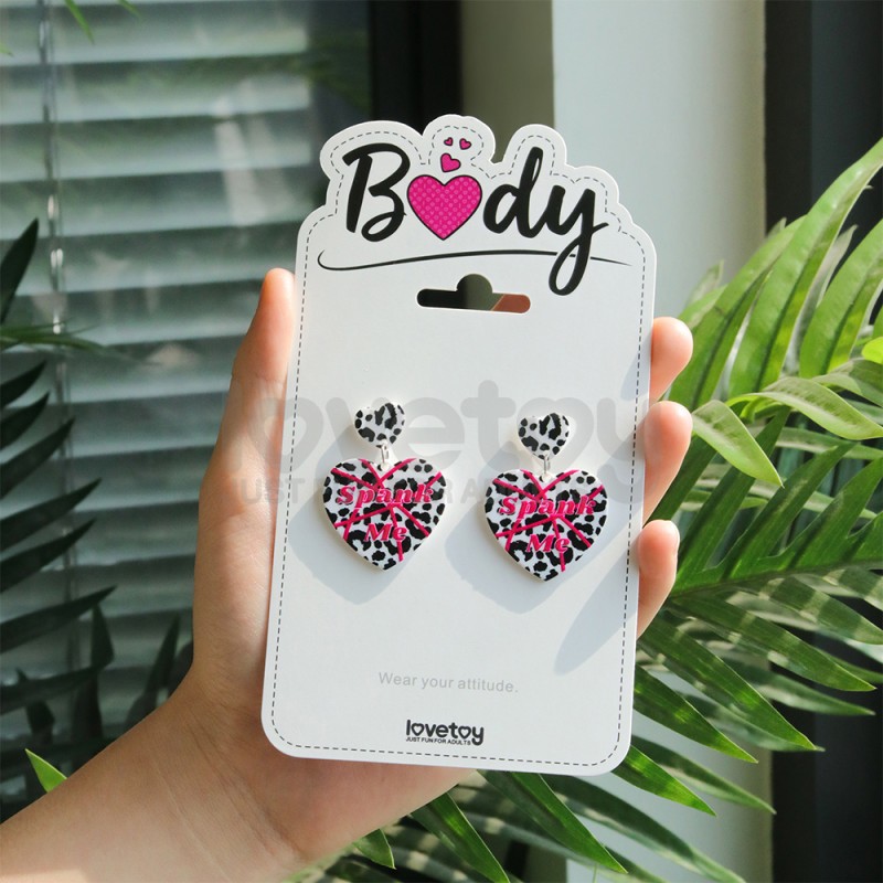 Бюжетерия Body Leopard Print Heart Earrings. Артикул: IXI65306