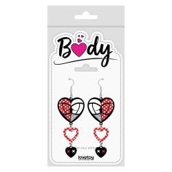 ��������� Body Triple Heart Earrings