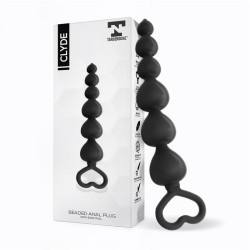 Clyde Beaded Butt Plug Easy Pull Ring Black