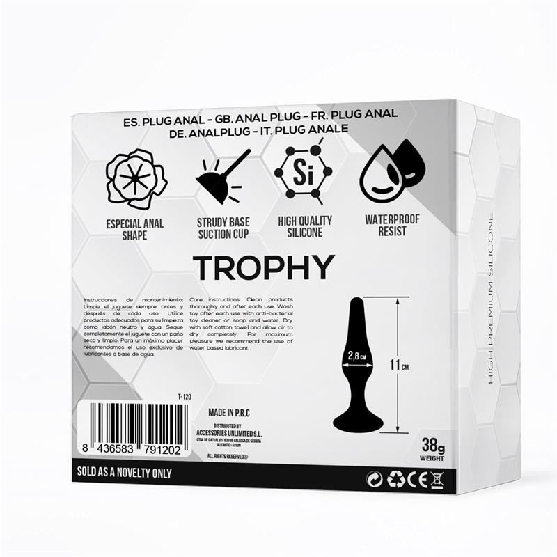 Trophy Anal Plug Silicone Black. Артикул: IXI65343
