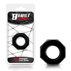 ����������� ������ Cock Ring Super Flexible Polygonal 2.2 Cm Black