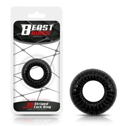 Cock Ring Super Flexible Resistant Striped Black