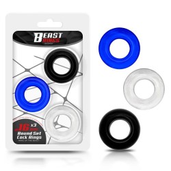 Set Of 3 Penis Rings, 3 Colors, 1.6 Cm