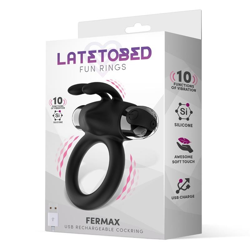Насадка на пенис Fermax Vibrating Ring Rabbit Black. Артикул: IXI65449