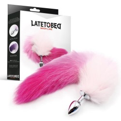 Butt Plug Pink White Tail Size S