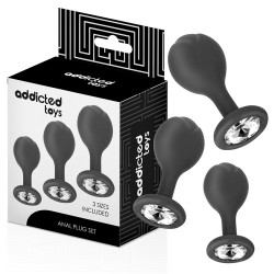 ����� �������� ������ Set Of 3 Anal Plug Silicone Jewel