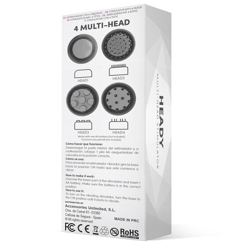 Мини вибратор Heady Stimulator Multi-head Black. Артикул: IXI65625