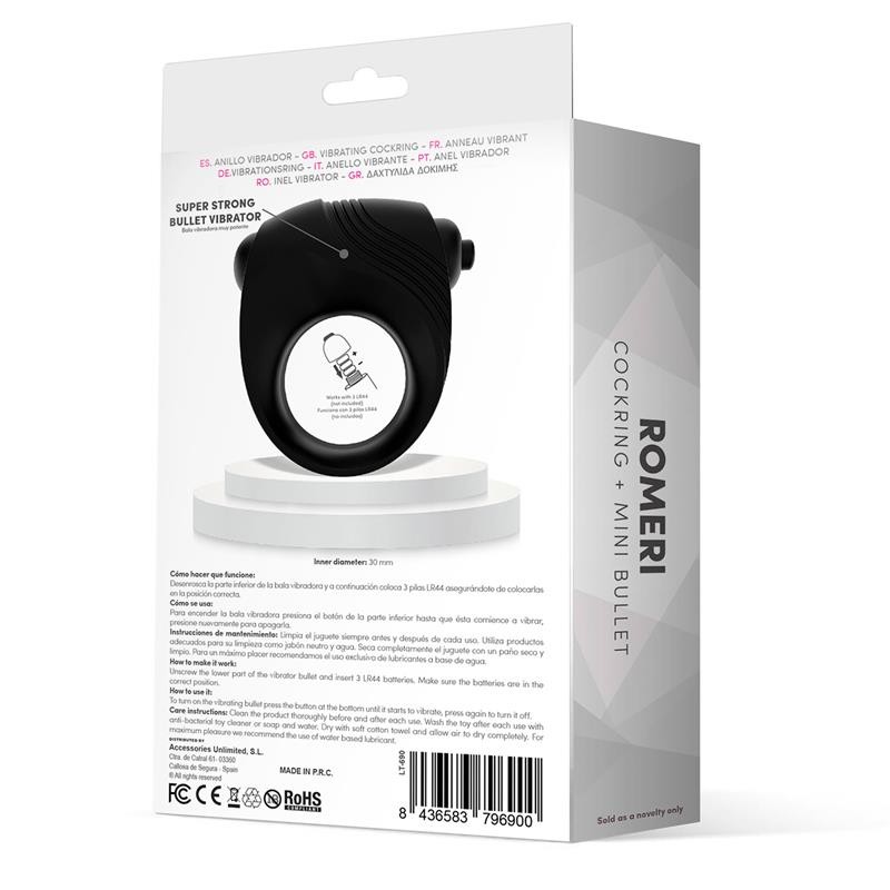 Romeri Ring Vibrating Bullet Black. Артикул: IXI65638