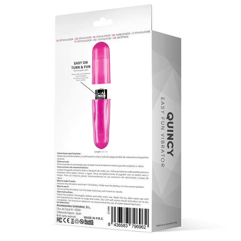 Мини вибратор Quincy Easy Fun Vibrating Bullet Pink. Артикул: IXI65644